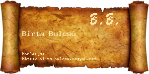 Birta Bulcsú névjegykártya